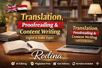 translate and proofread and create content