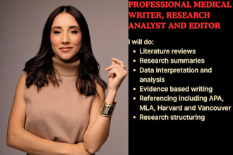 assist with medical research and detailed research analysis