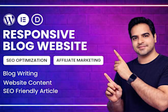 create a responsive wordpress blog website with SEO and affiliate marketing
