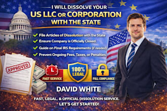 dissolve your US llc or corporation with the state