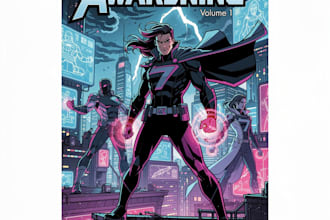 create a comic cover page design illustration