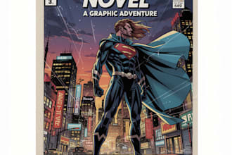 create illustrated novel, comic book cover