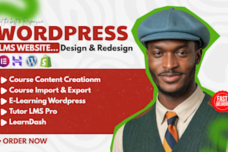 build wordpress lms website with learndash, buddyboss tutor lms pro, masterstudy
