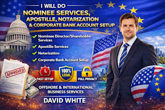 do nominee services, apostille, notarization, corporate bank account setup