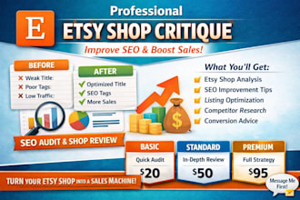 expert etsy shop critique to improve SEO, listings, and increase sales
