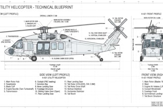 create aircraft blueprint and airplane vector illustration