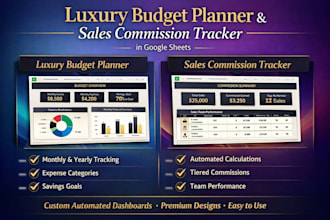 create luxury budget planner sales commission dashboard tracker in google sheets