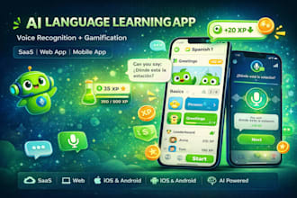 develop ai language learning app with voice recognition and gamification system