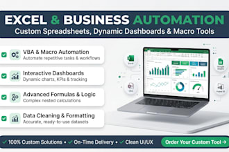 create custom microsoft excel spreadsheets dashboards and automation