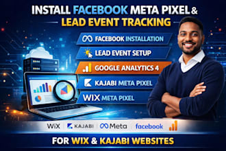 install facebook mata pixel lead event setup google analytics4 for wix , kajabi