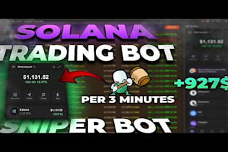 develop custom solana or python crypto trading bot, including sniper and unibot