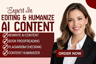 humanize ai book, edit ai content, self help book, ghostwriting, proofreading