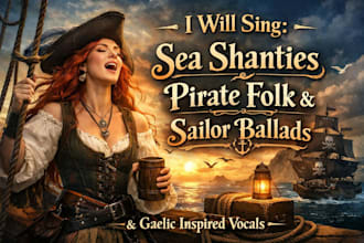 sing female sea shanty, pirate folk, sailor ballads and gaelic inspired vocals