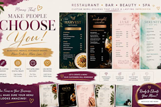 restaurant menu food menu digital menu restaurant menu food menu design