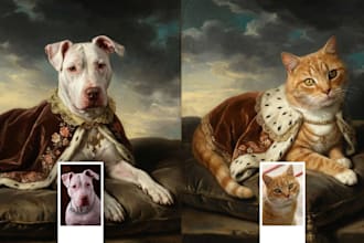 turn your pet photo into a timeless royal printable portrait