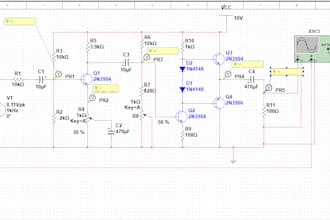 design and simulate a signal amplifier circuit in multisim