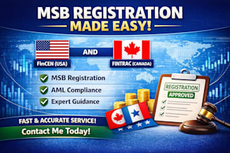 register your msb with fincen and fintrac quickly and correctly