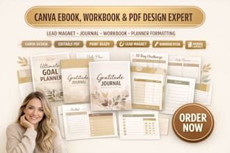 design canva ebook workbook pdf lead magnet formatting journal workbook on canva