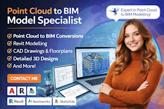 do point cloud scan to bim model revit modelling cad drawing floorplan 3d design