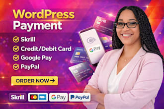 do wordpress payment, skrill, credit, debit card, google pay API paypal checkout