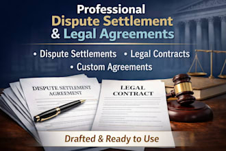 write dispute settlement and legal agreements professionally