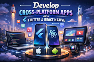 develop crossplatform apps using flutter or react native