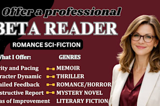 beta read your romance, fantasy or romantasy novel with detailed feedback