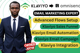 setup klaviyo omnisend, klaviyo email flows, mailchimp email automation, shopify