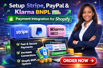setup shopify payment gateway, stripe, paypal klarna