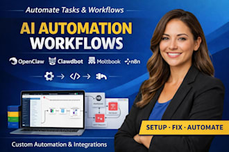 setup ai automation workflows with n8n, openclaw, clawdbot and moltbook