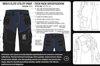 design factory ready workwear and uniform tech pack