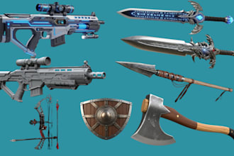 create printable 3d weapon 3d assets 3d props 3d sword 3d gun 3d cosplay armor