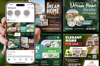 design real estate intagram story canva social media marketing templates