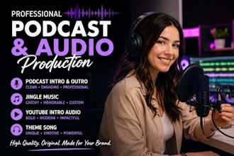 produce professional podcast intro, youtube intro, jingle music and audio brand