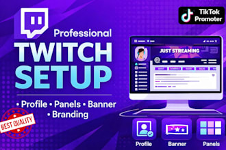 design custom package animated twitch overlays alerts panels stream branding