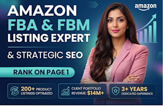 do amazon fba product listing and SEO optimization