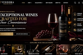 build a modern wine shopify store and beverage website store