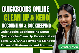 setup, clean up  bookkeeping in zoho crm, quickbooks online, xero, wave, catchup