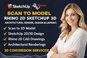 scan to model rhino 2d sketchup 3d architectural render design blueprint terrain