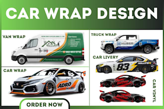 do car wrap, pickup truck, food van wrap, motorcycle, lorry wrap, car livery