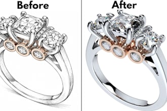 convert ring sketch into 3d cad model stl stp jewelry production 3d jewelry