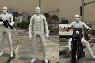 custom peds clothing pack and custom chains on  fivem ped