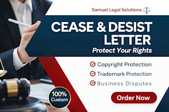 draft a professional cease and desist letter for copyright and business disputes