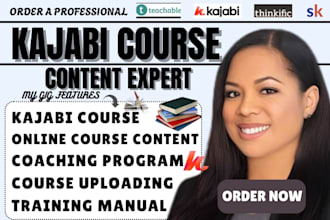 create your kajabi course content and coaching program
