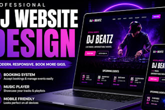 design a modern dj, artist, musician and event booking website
