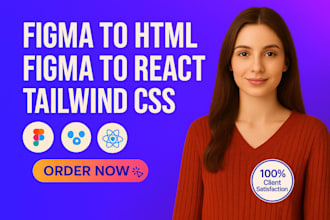 convert figma to html, psd to html css, react and next js website