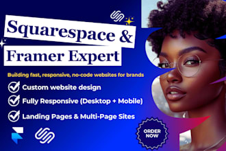 build squarespace website design or redesign squarespace website framer website