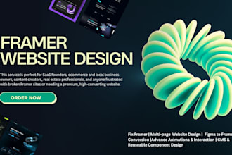 design framer saas website, portfolio, template fix and convert figma to framer