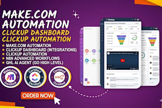 make com automation clickup dashboard click up automation made com n8n ghl agent
