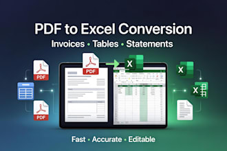 convert PDF invoices, tables, and statements into excel